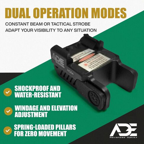 Ade Advanced Optics HG54R Red Strobe Class IIIA Laser Sight for Pistol Handgun, Picatinny Rail Mount, High-Visibility Targeting in Saudi Arabia