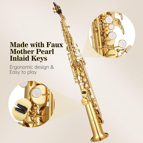 مجموعة كاملة للمبتدئين من GarveeLife B Flat Tenor Saxophone - ساكس تينور للطلاب مع حقيبة، قطعة فم، طقم تنظيف وقضيب - آلات موسيقية ساكس احترافية للأطفال/الشباب/الموسيقيين in Saudi Arabia