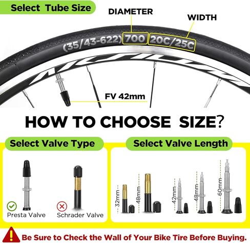 2 حزمة 700x20C-25C FV42/FV48/FV60mm 700c أنبوب الدراجة، بوتيل 700C أنبوب الدراجة الطريق مع 2 رافعة الإطارات، 700c أنبوب داخلي دراجة متوافق مع 700 x 20C 700x23C 700x24C 700x25C الأنبوب الداخلي in Kuwait