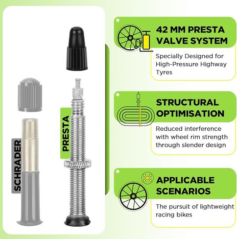 2 حزمة 700x20C-25C FV42/FV48/FV60mm 700c أنبوب الدراجة، بوتيل 700C أنبوب الدراجة الطريق مع 2 رافعة الإطارات، 700c أنبوب داخلي دراجة متوافق مع 700 x 20C 700x23C 700x24C 700x25C الأنبوب الداخلي in Kuwait