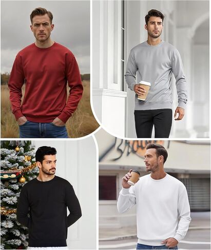 Little Beauty 3 Pack Crewneck بلوزات طويلة الأكمام البلوز بلوزات للرجال خفيفة الوزن عارضة أعلى S-3XL S-3XL in Kuwait