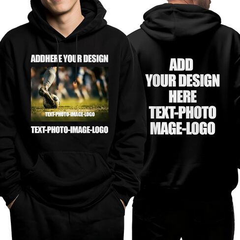 Custom Hoodie for Men & Women, Personalized Sweatshirt Design Your Own,Customized Front & Back Printed Hoodie in Saudi Arabia