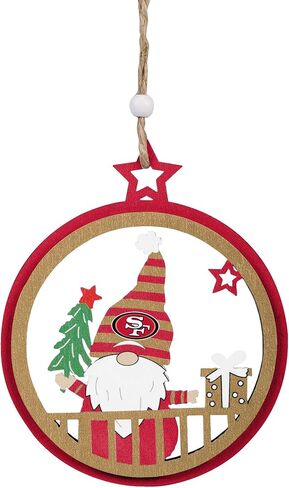 FOCO NFL Pittsburgh Steelers Wooden Gnome Circle Ornament – Officially Licensed Holiday Decoration in Saudi Arabia