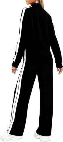 Yiershu Lounge Sets for Women 2025 Sweatsuits 2 Piece Outfit Tracksuit Matching Set Wide Leg Sweatpant in Saudi Arabia