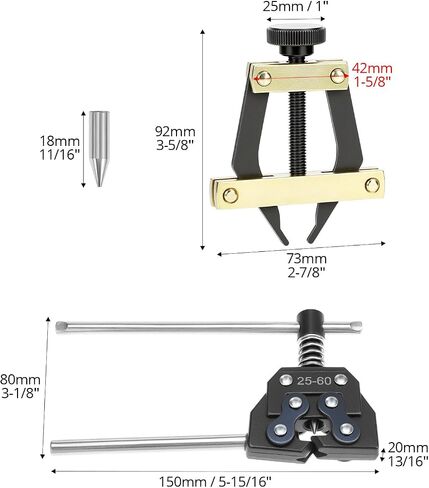QWORK #25-60 Universal Roller Chain Tools Kit, Carbon Steel Chain Breaker, Cutter, Holder & Puller for Bicycles, Motorcycles, and ATVs in Saudi Arabia