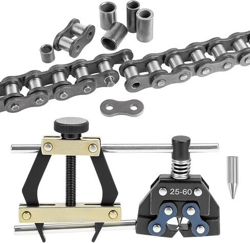 QWORK #25-60 Universal Roller Chain Tools Kit, Carbon Steel Chain Breaker, Cutter, Holder & Puller for Bicycles, Motorcycles, and ATVs in Saudi Arabia