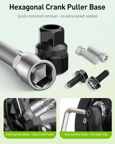 Pawfly Bicycle Crank Puller, Bike Crank Removal Tool with Wrench & Top Cap, Bottom Bracket Tool, Crank Puller Bike Tool, Bike Repair Kit for Square Taper Shimano & ISIS Splined Crank Arm in Saudi Arabia