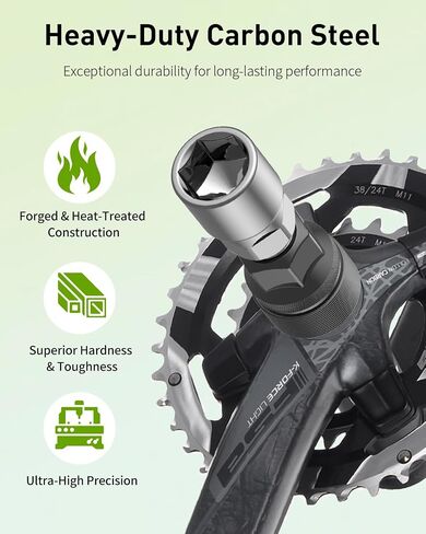 Pawfly Bicycle Crank Puller, Bike Crank Removal Tool with Wrench & Top Cap, Bottom Bracket Tool, Crank Puller Bike Tool, Bike Repair Kit for Square Taper Shimano & ISIS Splined Crank Arm in Saudi Arabia
