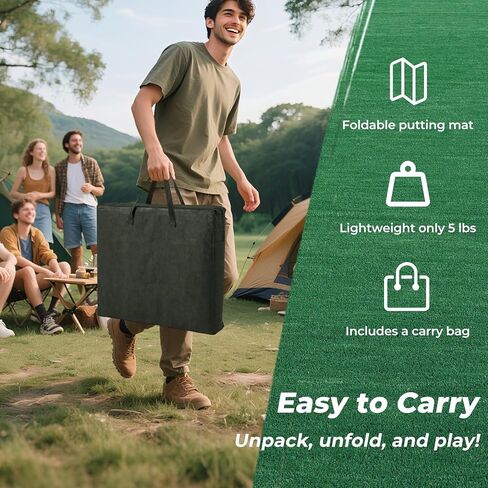 مجموعة ألعاب جولف تانجكولا بطول 11 قدم، حصيرة خضراء لوضع الجولف في الأماكن المغلقة والمفتوحة مع مضربين قابلين للتعديل، 6 كرات و12 فتحة للحفلات، الفناء الخلفي، المنزل والمكتب، بساط تدريب ممارسة الجولف in Kuwait