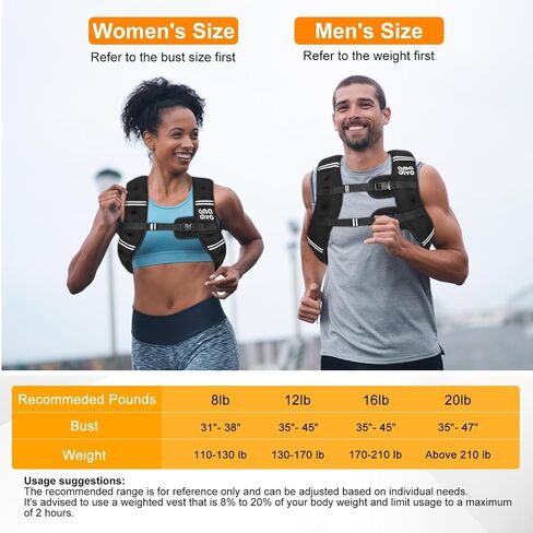 Weighted Vest for Women and Men, 8lb/12lb/16lb/20lb Adjustable Weight Vest with Reflective Stripe for Running, Cycling, Training Workout, Jogging, Walking, Fitness in Saudi Arabia