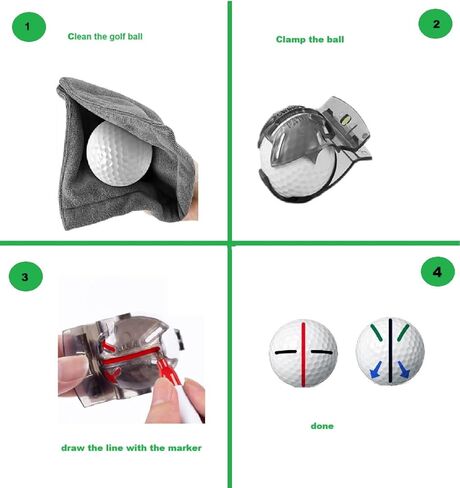 Golf Ball Line Marker Tool, 4pcs Golf Ball Marker Stencil with 4 Colors Golf Ball Markers, Golf Ball Alignment Drawing Tool with a Organizer Case in Kuwait