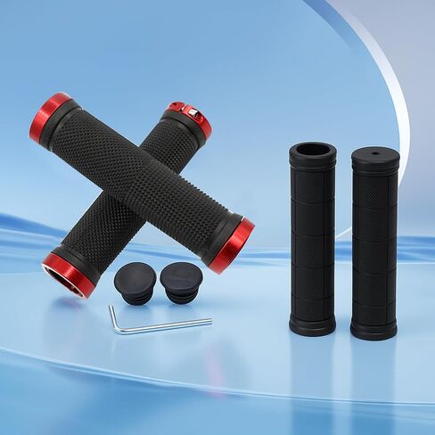 2 PCS Bike Dual Lock-On Handlebar Grips with Wrench - Non-Slip Grips for Mountain Bike, Beach Cruiser, Commuter Bicycles in Saudi Arabia