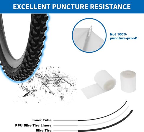 Bike Tires 24x1.95/26x1.95-2Pack Folding Replacement Bike Tire for Mountain Bike, Puncture-Resistant Bicycle Tires and Bike Tubes 24/26x1.75-2.125 in, with 4PCS Tire Levers and 2 PPU Bike Tire Liner in Saudi Arabia