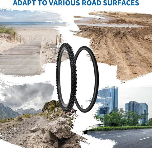 Bike Tires 24x1.95/26x1.95-2Pack Folding Replacement Bike Tire for Mountain Bike, Puncture-Resistant Bicycle Tires and Bike Tubes 24/26x1.75-2.125 in, with 4PCS Tire Levers and 2 PPU Bike Tire Liner in Saudi Arabia