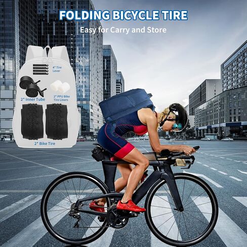 Bike Tires 24x1.95/26x1.95-2Pack Folding Replacement Bike Tire for Mountain Bike, Puncture-Resistant Bicycle Tires and Bike Tubes 24/26x1.75-2.125 in, with 4PCS Tire Levers and 2 PPU Bike Tire Liner in Saudi Arabia