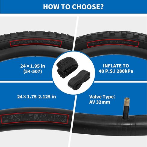 Bike Tires 24x1.95/26x1.95-2Pack Folding Replacement Bike Tire for Mountain Bike, Puncture-Resistant Bicycle Tires and Bike Tubes 24/26x1.75-2.125 in, with 4PCS Tire Levers and 2 PPU Bike Tire Liner in Saudi Arabia