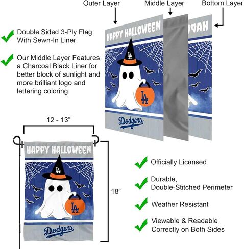 Los Angeles Dodgers Happy Halloween Double Sided Garden Flag in Saudi Arabia