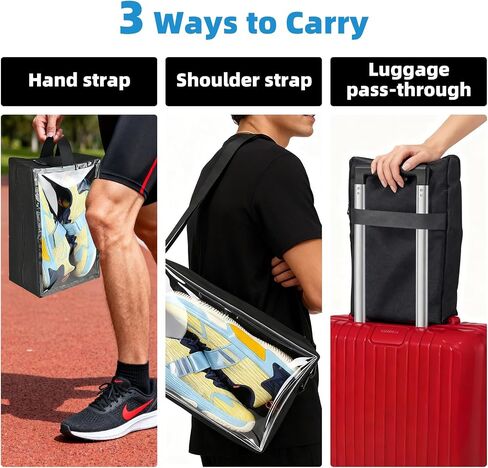 Smell-Proof Soccer Cleats Bag for Men, Soccer Shoe Bag with Shoulder Strap & Luggage Sleeve, Clear Front, Water-Resistant & Odor-Control Sports Travel Gear Organizer(1 PACK) in Saudi Arabia