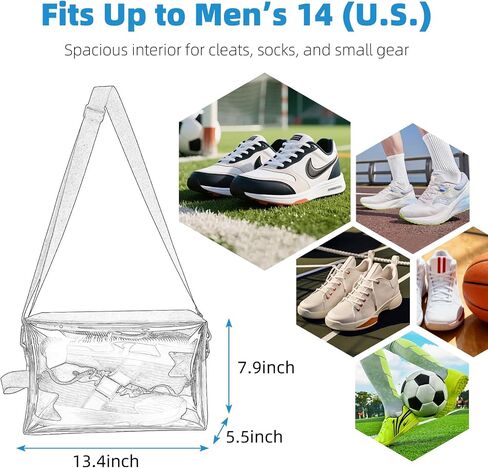 Smell-Proof Soccer Cleats Bag for Men, Soccer Shoe Bag with Shoulder Strap & Luggage Sleeve, Clear Front, Water-Resistant & Odor-Control Sports Travel Gear Organizer(1 PACK) in Saudi Arabia