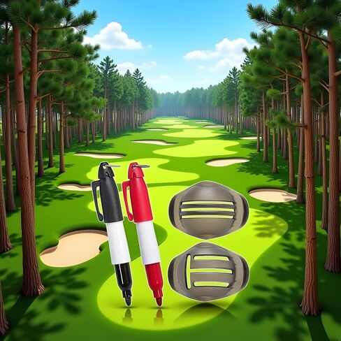 2Pcs Red and Black Golf Ball Line Marker Ball Line Drawing Marker Line Template Liner Drawing Marking Alignment Putting Tool Golf Ball Line Liner Alignment Putting Tool Golf Ball Line Marker Tool in Saudi Arabia