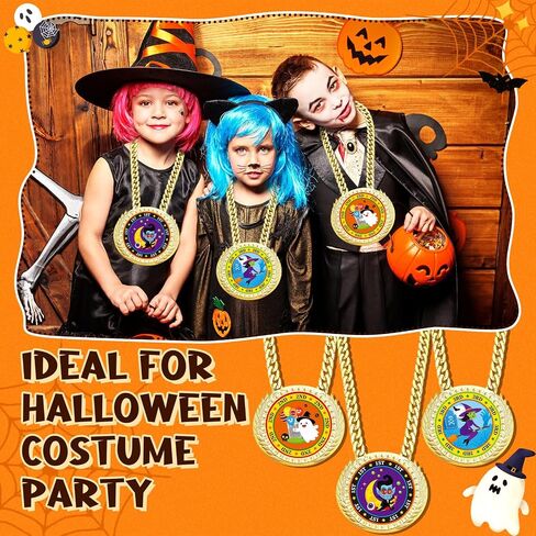 Tondiamo 3 Pieces Halloween Contest Medals Champ Chain Trophy 6 x 5 Inches Colorful Awards Medals for Halloween 1st 2nd 3rd Prizes Party Decoration in Saudi Arabia