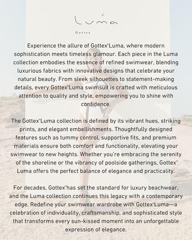 Gottex Luma High End V Wire Insert One Piece Women's Swimsuit Removable Soft Cups Fully Lined Metallic Lycra Fabric in Kuwait