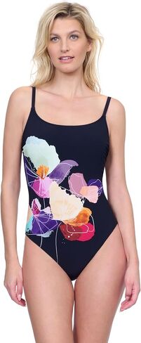 Gottex Enchanted Sun Womens Multi Floral Print One Piece Swimsuit with Lingerie Straps and Adjustable Straps Essentials in Saudi Arabia