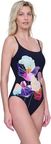 Gottex Enchanted Sun Womens Multi Floral Print One Piece Swimsuit with Lingerie Straps and Adjustable Straps Essentials in Saudi Arabia