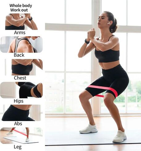 Resistance Bands for Working Out, Latex Exercise Bands Set of 5, Elastic Bands for Exercise with Workout Guide and Carry Bag, Fitness Bands for Strength Training, Yoga, Pilates, Home Workout in Saudi Arabia