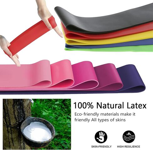 Resistance Bands for Working Out, Latex Exercise Bands Set of 5, Elastic Bands for Exercise with Workout Guide and Carry Bag, Fitness Bands for Strength Training, Yoga, Pilates, Home Workout in Saudi Arabia