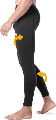 Mens Thermal Compression Pants, Seamless Fleece Lined Athletic Leggings Running Tights, Cold Weather Base Layer Winter Gear in Saudi Arabia