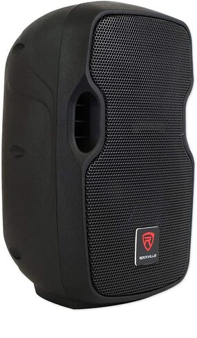 Rockville BPA8 8-in 300-Watt Powered Active DJ PA Speakers with Bluetooth, USB, SD, FM Radio, Mic Input, and Stand Mountable Design for Events and Performances, 2-Piece in Saudi Arabia