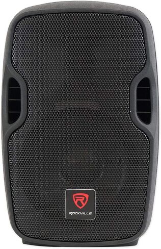 Rockville BPA8 8-in 300-Watt Powered Active DJ PA Speakers with Bluetooth, USB, SD, FM Radio, Mic Input, and Stand Mountable Design for Events and Performances, 2-Piece in Saudi Arabia