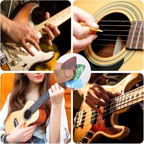 Guitar Picks Set Assorted Thickness Plectrums Daily Practice for Acoustic Smooth Edge Strumming Accessories 15 Pcs(Multicolor) in Saudi Arabia