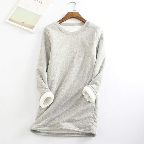 Fleece Lined Sweatshirt Women Winter Warm Sherpa Pullover Tops Crewneck Casual Long Sleeve Oversized Loungewear 2025 in Saudi Arabia