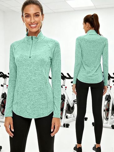 Women’s Quick Dry Long Sleeve Athletic Sweatshirt,1/4 Zip Pullover Athletic Workout Tops for Training in Saudi Arabia