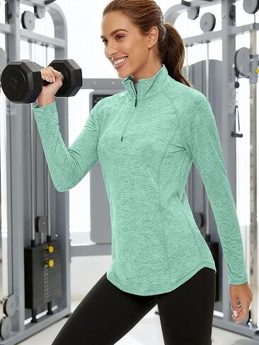 Women’s Quick Dry Long Sleeve Athletic Sweatshirt,1/4 Zip Pullover Athletic Workout Tops for Training in Saudi Arabia