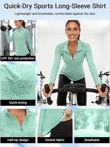 Women’s Quick Dry Long Sleeve Athletic Sweatshirt,1/4 Zip Pullover Athletic Workout Tops for Training in Saudi Arabia