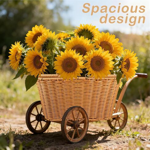 Bike Basket Front,Hand-Woven Bicycle Basket for Adult Bikes with Leather Straps, Easy Detachable,30 * 24 * 19cm in Kuwait