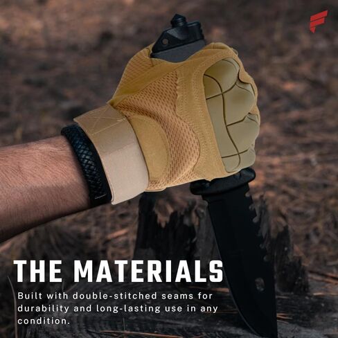 Fingerless Tactical Gloves – Men & Women, Breathable & Impact-Resistant Half-Finger Gloves for Motorcyclists, Airsoft, Cycling & Hunting, and Outdoor Sports, Beige in Saudi Arabia