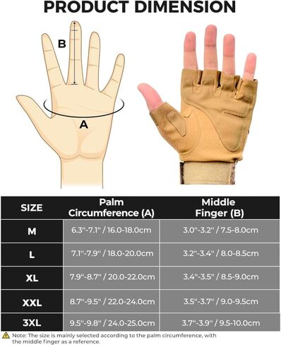 Fingerless Tactical Gloves – Men & Women, Breathable & Impact-Resistant Half-Finger Gloves for Motorcyclists, Airsoft, Cycling & Hunting, and Outdoor Sports, Beige in Saudi Arabia