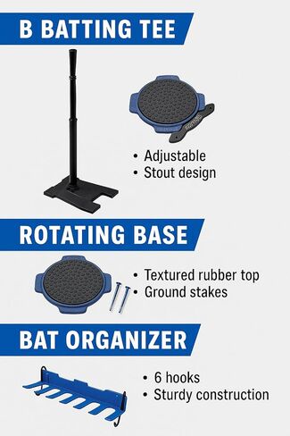 مجموعة تدريب البيسبول، لوحة الضرب القوية، تي شيرت الضرب ورف الضرب للبيسبول والكرة اللينة - ملحقات تدريب البيسبول. in Kuwait