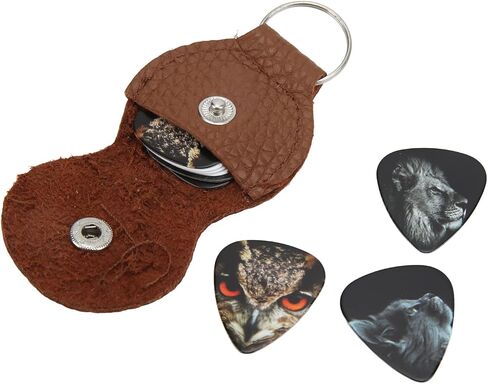Guitar Picks Kit, Unique Animal Pattern Design Celluloid Material Medium Gauge 0.71mm Picks & Pick Bag & Storage Box for Acoustic Guitar Bass in Saudi Arabia