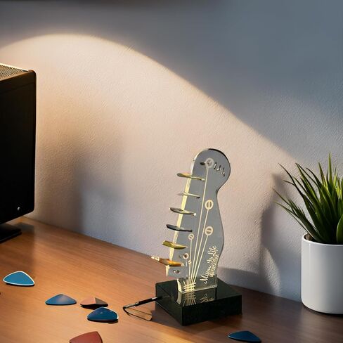 Light Up Guitar Pick Holder, Acrylic Electric Guitar Pick Display, 4-Color Guitar Pick Storage Rack, Guitar Accessories Gift for Men Guitar Music Lovers Players Guitarist in Saudi Arabia