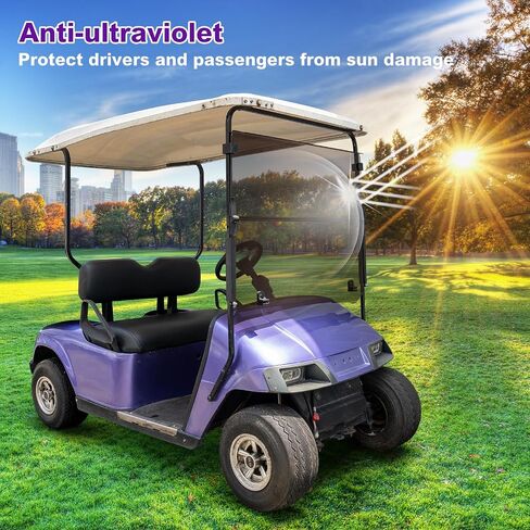 الزجاج الأمامي لعربة الجولف الملون بسمك 4.5 مم - متوافق مع موديلات EZGO TXT 1995-2013 (الغاز والكهرباء) | استبدال الزجاج الأمامي لملحقات عربة الجولف in Kuwait