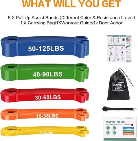 Resistance Bands, Pull Up Bands, Pull Up Assistance Bands Set for Men & Women, Exercise Workout Bands for Working Out, Body Stretching, Physical Therapy, Muscle Training in Saudi Arabia