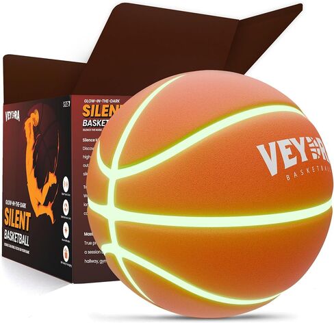 Silent Basketball Size 7 – Glow-in-The-Dark Indoor Basketball for Kids & Adults – Soft Foam Airless Basket Ball for Quiet Dribbling with Drawstring Bag – Soundless PU Soft Silent Ball in Saudi Arabia