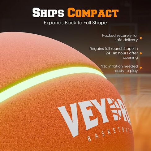 Silent Basketball Size 7 – Glow-in-The-Dark Indoor Basketball for Kids & Adults – Soft Foam Airless Basket Ball for Quiet Dribbling with Drawstring Bag – Soundless PU Soft Silent Ball in Saudi Arabia