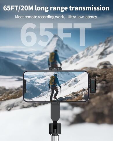 ميكروفون Lavalier لاسلكي لأجهزة iPhone/Android مع علبة شحن، وإلغاء ذكي للضوضاء، وميكروفون لاسلكي قابل للتوصيل لـ Tiktok، وYoutube، وتسجيل الفيديو، ومدونة الفيديو، والبث المباشر in Kuwait