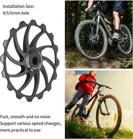 بكرة Derailleur الخلفية، 16T سبائك الألومنيوم دراجة دليل الأسطوانة بكرة الطريق دراجات السيراميك تحمل أجزاء عجلة دليل لمحور 4/5/6 مم الدراجة الجبلية in Saudi Arabia